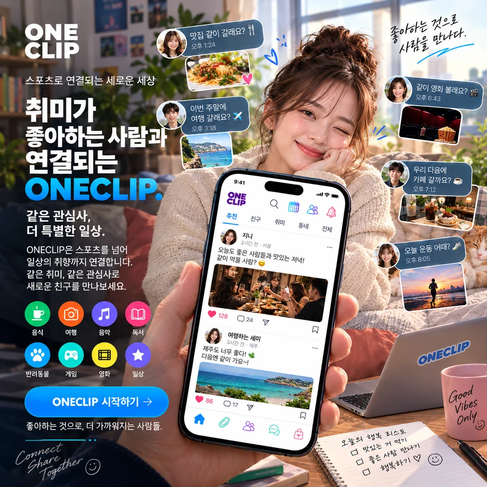 스포츠를 넘어 취미와 일상으로 이어지는 ONECLIP 이용 모습